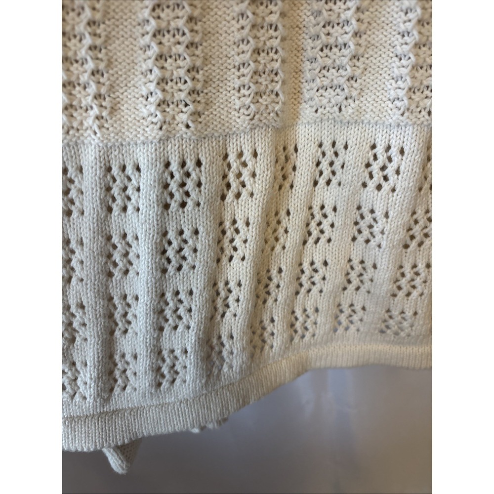 CJ Banks Women's Open Front Cardigan Sweater Cable-Knit Size 3X Ivory - Picture 4 of 7